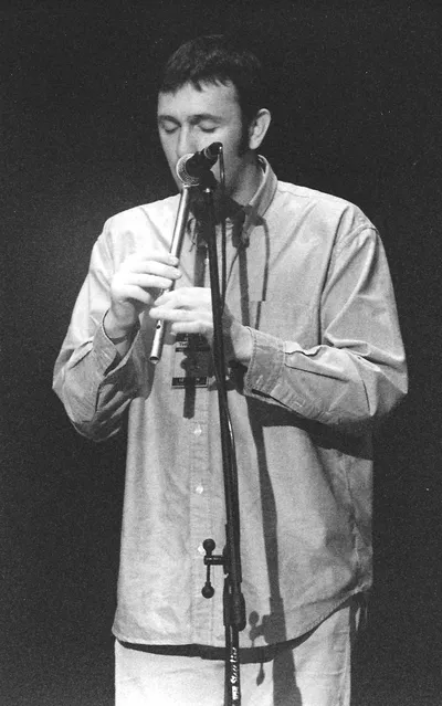 Michael McGoldrick playing whistle