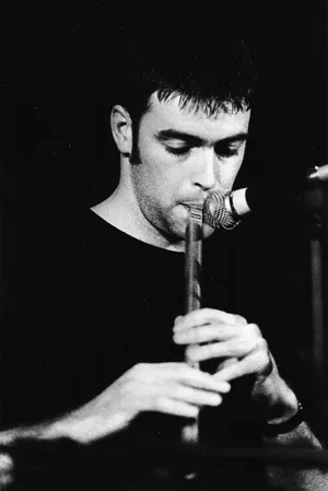 James O'Grady playing whistle